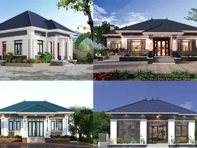 Top những mẫu nhà vuông 1 tầng đẹp hiện đại 2025
