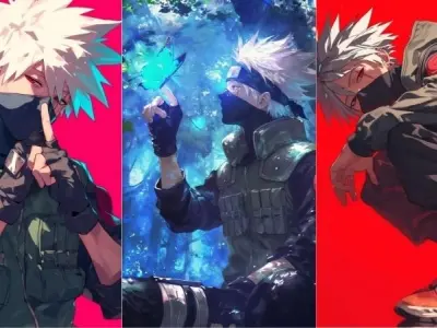 Hình ảnh Kakashi thể hiện sự trầm tĩnh và trí tuệ vượt trội
