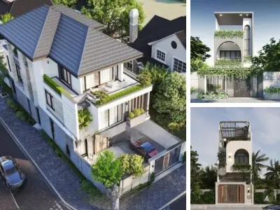 Những mẫu nhà ống 2 tầng 1 tum sang trọng hợp xu hướng