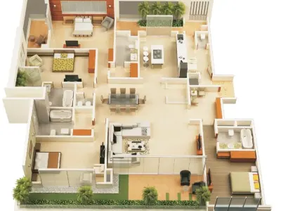 Bộ sưu tập mẫu nhà cấp 4 4 phòng ngủ đẹp tiện nghi