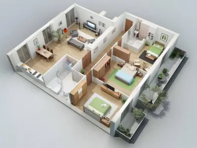 Ý tưởng thiết kế nhà cấp 4 3 phòng ngủ tiết kiệm chi phí