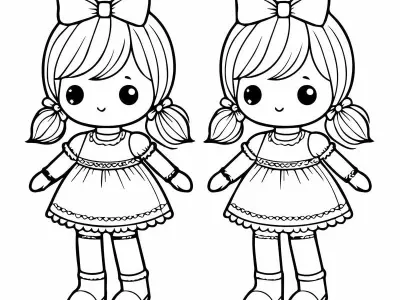 Tranh tô màu búp bê - Thỏa sức sáng tạo cùng bé yêu!