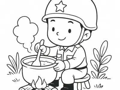 Khám phá thế giới tranh tô màu chú bộ đội sống động