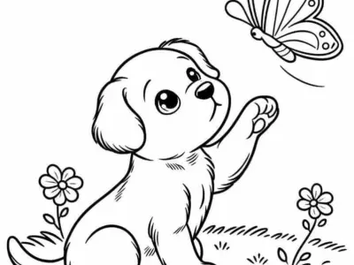 Tổng hợp tranh tô màu con chó đa dạng chủ đề, hấp dẫn