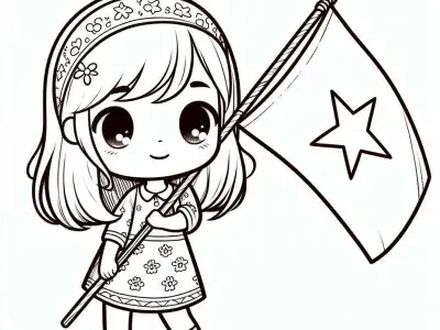 Tranh tô màu lá cờ chất lượng cao, in rõ nét, tải miễn phí