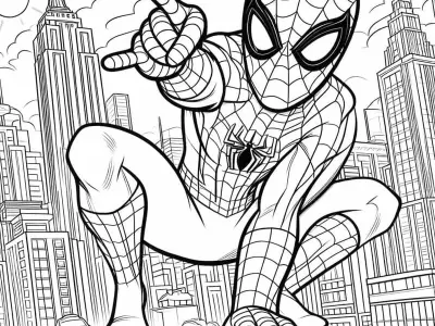 Tải miễn phí tranh tô màu Spider Man đẹp, chất lượng cao