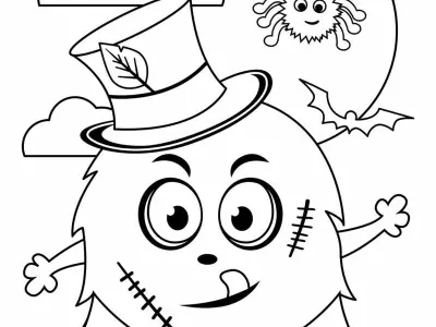 Tranh tô màu Halloween rùng rợn nhưng vẫn ngộ nghĩnh cho trẻ