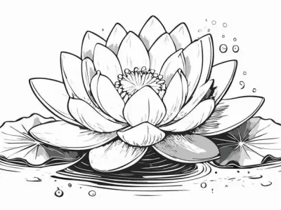 Mẫu tô màu hoa sen truyền thống đẹp mang tính nghệ thuật