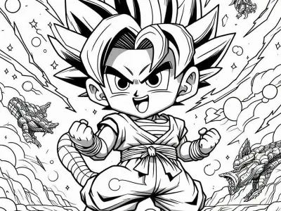 Top mẫu tô màu Songoku cực ngầu miễn phí đẹp nhất