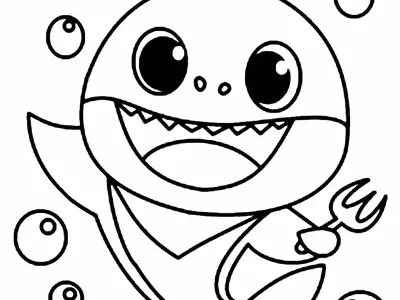 Khám phá tranh tô màu Baby Shark siêu cute cho bé yêu