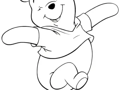Tranh tô màu gấu Pooh dễ thương cho bé tập tô sáng tạo