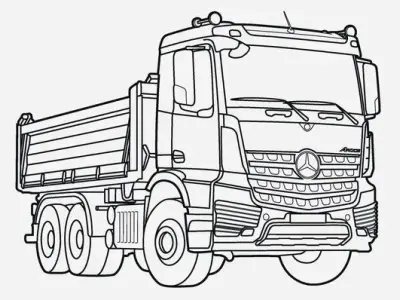 Tranh tô màu xe tải giúp bé phát triển trí tưởng tượng