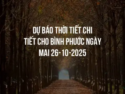 Dự báo thời tiết chi tiết cho Bình Phước ngày mai 26-10-2025