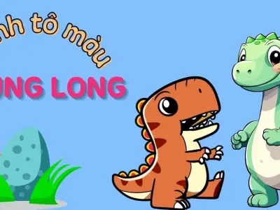 Bộ sưu tập tranh tô màu khủng long đáng yêu giúp bé phát triển trí não toàn diện