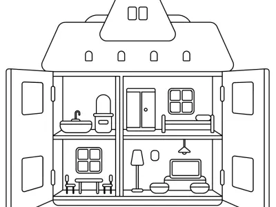 Bộ tranh tô màu ngôi nhà búp bê siêu xinh giúp bé rèn luyện trí não