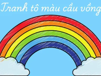 Tổng hợp 30 tranh tô màu ngôi nhà cầu vồng đẹp nhất cho bé
