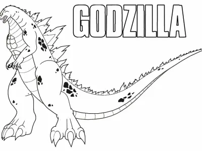 Trọn bộ tranh tô màu khủng long Godzilla dũng mãnh cho bé yêu