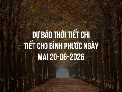 Dự báo thời tiết chi tiết cho Bình Phước ngày mai 20-06-2026