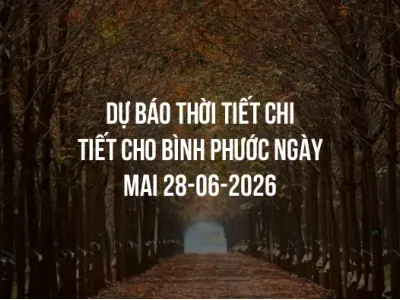 Dự báo thời tiết chi tiết cho Bình Phước ngày mai 28-06-2026