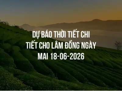 Dự báo thời tiết chi tiết cho Lâm Đồng ngày mai 18-06-2026