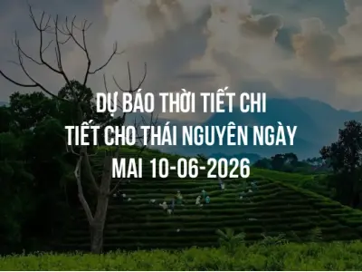Dự báo thời tiết chi tiết cho Thái Nguyên ngày mai 10-06-2026
