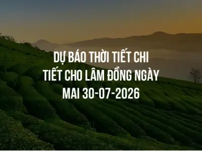 Dự báo thời tiết chi tiết cho Lâm Đồng ngày mai 30-07-2026