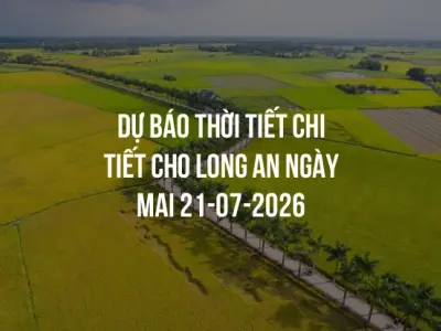 Dự báo thời tiết chi tiết cho Long An ngày mai 21-07-2026