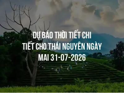 Dự báo thời tiết chi tiết cho Thái Nguyên ngày mai 31-07-2026