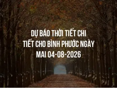 Dự báo thời tiết chi tiết cho Bình Phước ngày mai 04-08-2026