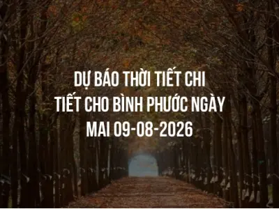 Dự báo thời tiết chi tiết cho Bình Phước ngày mai 09-08-2026