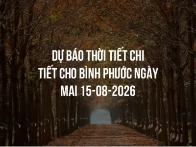 Dự báo thời tiết chi tiết cho Bình Phước ngày mai 15-08-2026