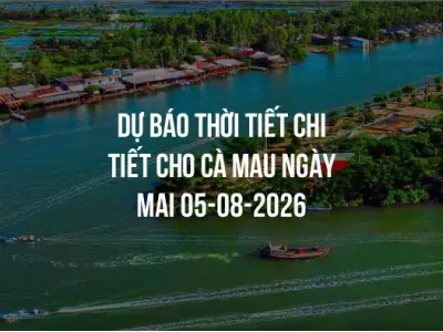 Dự báo thời tiết chi tiết cho Cà Mau ngày mai 05-08-2026
