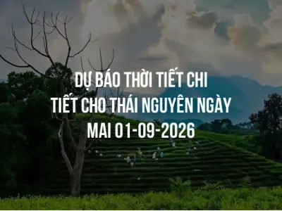 Dự báo thời tiết chi tiết cho Thái Nguyên ngày mai 01-09-2026