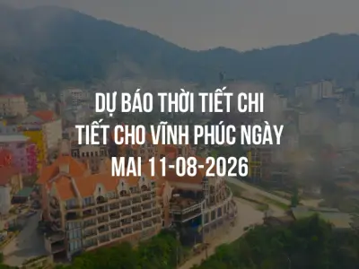 Dự báo thời tiết chi tiết cho Vĩnh Phúc ngày mai 11-08-2026