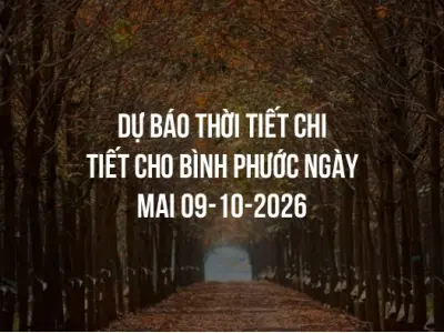 Dự báo thời tiết chi tiết cho Bình Phước ngày mai 09-10-2026