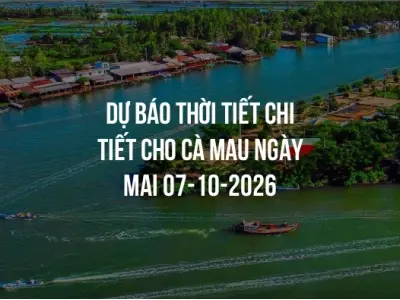 Dự báo thời tiết chi tiết cho Cà Mau ngày mai 07-10-2026