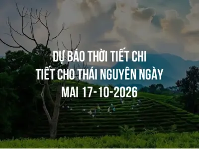Dự báo thời tiết chi tiết cho Thái Nguyên ngày mai 17-10-2026
